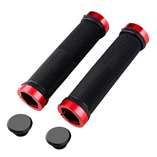 QitinDasen 2 Pares Premium Puños Bicicleta, Puños Manillar Antideslizante Ergonomicos, Empuñadura BMX, Puños MTB, Protector Manillar Bicicleta, para Mango de Diámetro 22mm (Rojo)