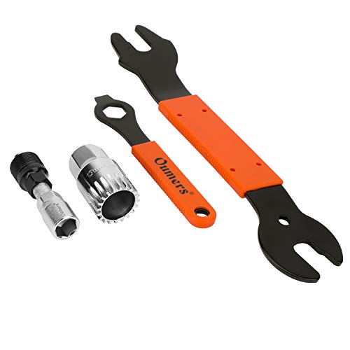 QKURT Bike Pedal Wrench +Bike Crank Extractor + Bike Bottom Bracket Remover + 16mm Llave de Llave, 4 PCS Profesional Pedal de Bicicleta y Herramienta de eliminación del Brazo de la manivela