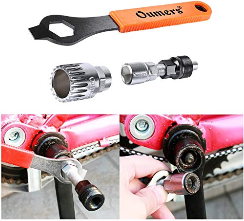 QKURT Bike Pedal Wrench +Bike Crank Extractor + Bike Bottom Bracket Remover + 16mm Llave de Llave, 4 PCS Profesional Pedal de Bicicleta y Herramienta de eliminación del Brazo de la manivela