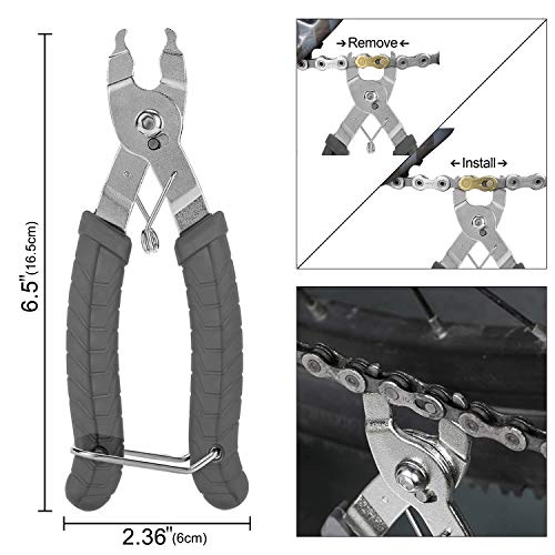 QKURT Herramienta de Cadena de Bicicleta+Comprobador de Cadena+Alicates para Bicicletas+Eslabón perdido de 3 Pares de Bicicletas para Cadena de 7 8 9 10 velocidades