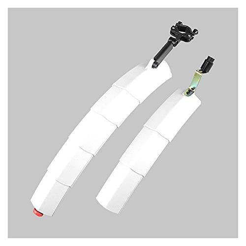 QSCTYG Juego de Guardabarros de Bicicleta Bicicleta Telescópico Placen Fender 275 Pulgadas Agua extendida Luz de Cola (Color : White)