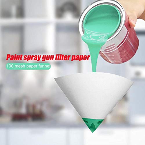 Queta Juego de embudos de pintura de silicona, embudo plegable con filtro de cono de malla de nylon de papel desechable, 1 + 100 piezas