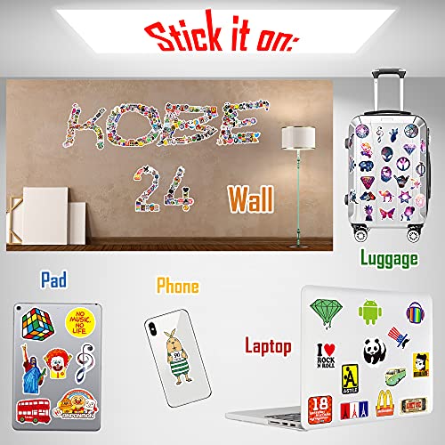 QWDDECO Stickers 360 PCS Vinyl Kawaii Trendy Scrapbook Pegatinas para computadora portátil, equipaje, monopatín, teléfono, almohadilla, coche para adultos, adolescentes, niños y niñas Graffiti