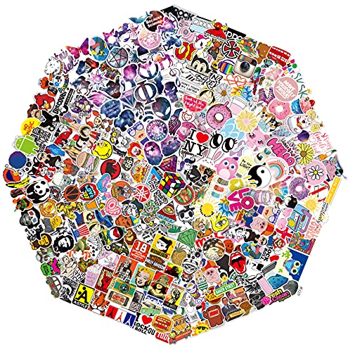 QWDDECO Stickers 360 PCS Vinyl Kawaii Trendy Scrapbook Pegatinas para computadora portátil, equipaje, monopatín, teléfono, almohadilla, coche para adultos, adolescentes, niños y niñas Graffiti