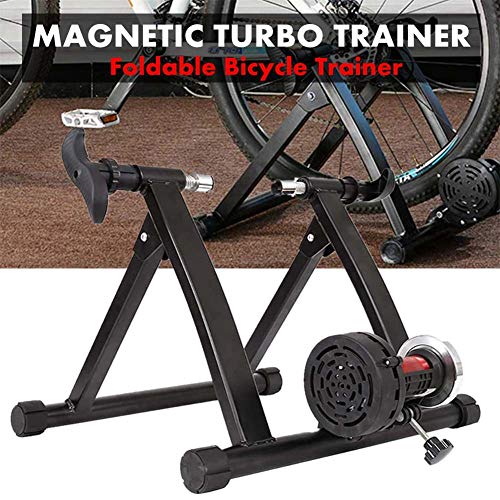 QWER Inicio Entrenamiento de Velocidad Ejercicio Entrenador de Bicicleta Resistencia magnética de Interior Entrenador de Bicicleta Carretera MTB Bicicleta Entrenadores Ciclismo Rodillo,Negro