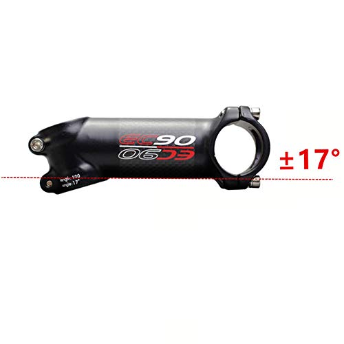 QWERDF 31.8 Bicicletas Stem Stem 17Degree Fibra De Carbono Total De Bicicletas, Mtbhandlebar Madre Riser MTB Madre Adecuado para La Carretera De Montaña De La Bici De BMX MTB Negro,100mm