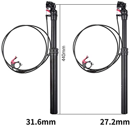 QYHSS Tija de sillín MTB, tija de sillín de bicicleta, tubo de asiento de elevación de control de línea de bicicleta de montaña de 27,2 mm 31,6 mm, para bicicleta plegable BMX