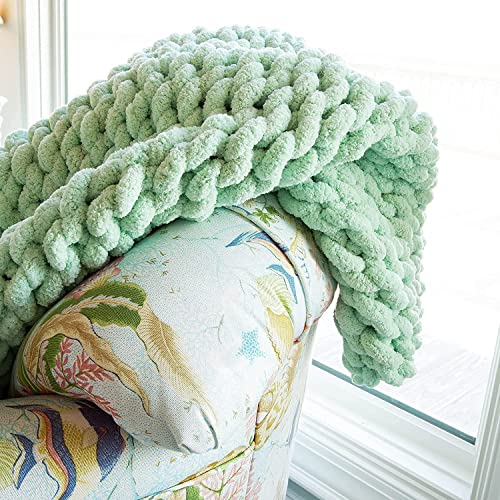 QYK -Manta de Punto Grueso, Manta de Chenilla, Lavable a máquina, Suave, Trenzada, Tejida a Mano, Manta ponderada, cómoda y Gruesa, para decoración del hogar y Manta para Mascotas,127 * 152cm