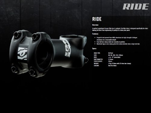 Race Face Ride XC - Potencia de Manillar (31,8 mm de diámetro, 6°, 100 mm) Negro Negro Talla:100mm