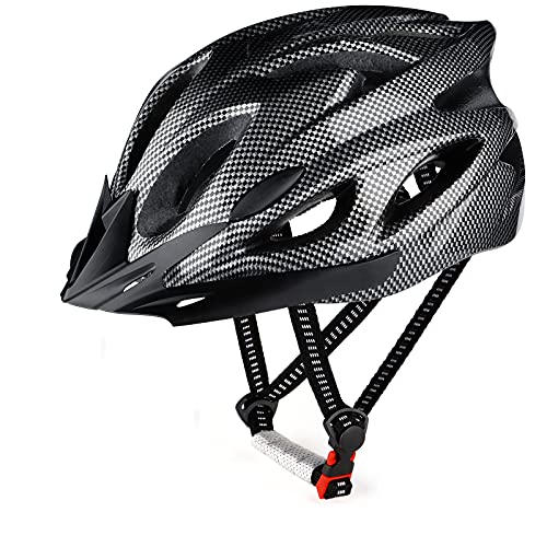 RaMokey Casco de Bicicleta para Adultos,Casco de Bicicleta de montaña con Visera extraíble y Acolchado,Casco Ajustable 58-61cm