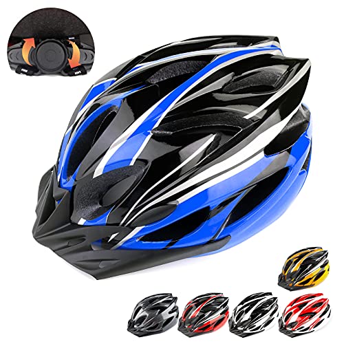 RaMokey Casco de Bicicleta para Adultos,Casco de Bicicleta de montaña con Visera extraíble y Acolchado,Casco Ajustable 58-61cm