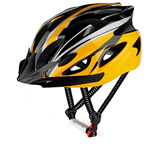 RaMokey Casco de Bicicleta para Adultos,Casco de Bicicleta de montaña con Visera extraíble y Acolchado,Casco Ajustable 58-61cm