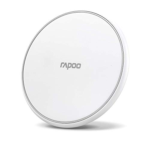 Rapoo XC100 - Cargador inalámbrico de inducción para Smartphone (Compatible con iOS y Android (por Ejemplo, iPhone, Samsung, Samsung, Carga Qi, Carga rápida), Color Blanco