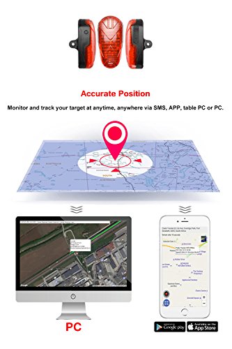 Rastreador Gps Bicicleta GPS Tracker Localizador GPS Bicicleta La Batería de Larga Duración en Tiempo Real Oculta El Rastreador de GPS de La Bicicleta Dispositivos de Seguimiento GPS con Cola LED