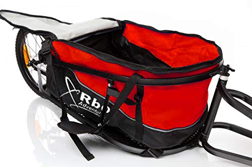 RBO Remolque de Bicicleta para Carga, Adventure, Desmontable y Plegable, Bolsa Impermeable. (Red)