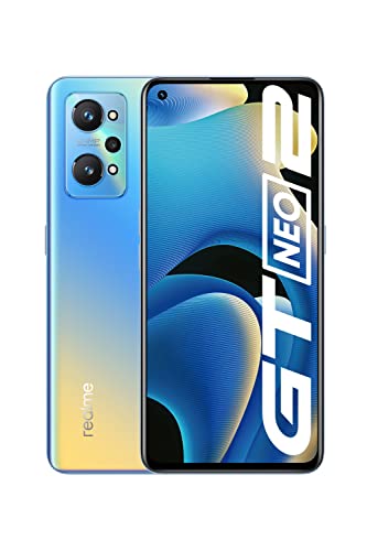 realme GT Neo 2 Smartphone Libre, Procesador Qualcomm Snapdragon 870 5G, Pantalla AMOLED E4 de 120 Hz, Carga SuperDart de 65W, Cámara triple de IA de 64 MP, Dual Sim, NFC, 8GB+128GB, Neo Bue