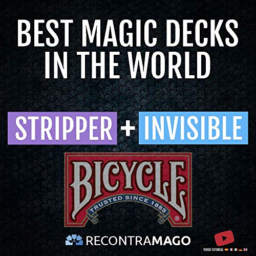 RecontraMago Magia Bicycle - Las Top Barajas Mágicas del Mundo Ahora en Cartas Bicycle - Trucos de Magia para niños y Adultos (Invisible + Stripper)