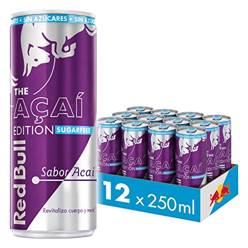 Red Bull, Bebida Energética, Acai, Sin Azúcar - 12 latas de 250 ml - Total: 3000 ml