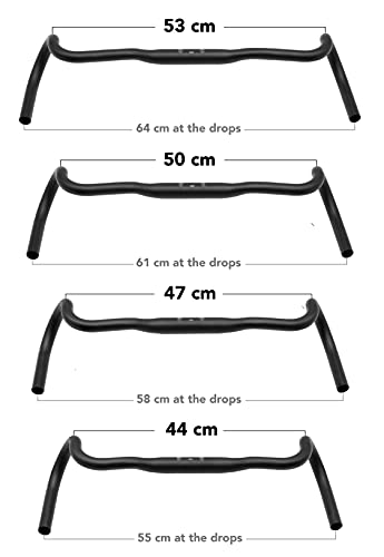 REDSHIFT Kitchen Sink, Bike Drop Bar Handlebar for Road Bikes, Gravel Bicycle Handlebars, Aluminum, 31.8mm Clamp, 20mm Rise - 44cm Width With Loop