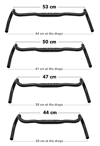 REDSHIFT Kitchen Sink, Bike Drop Bar Handlebar for Road Bikes, Gravel Bicycle Handlebars, Aluminum, 31.8mm Clamp, 20mm Rise - 53cm Width Without Loop