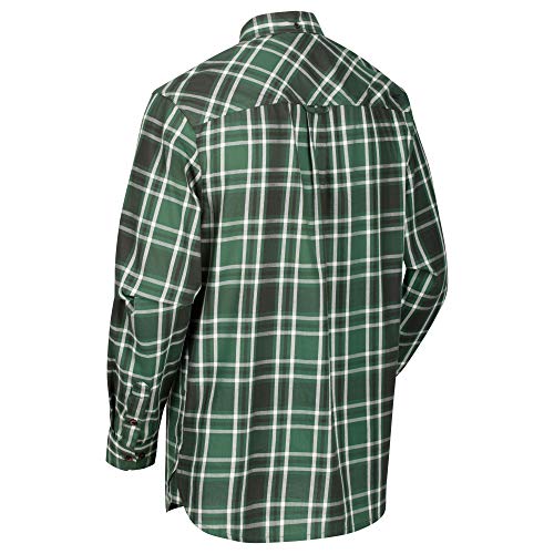 Regatta Camisa Lazare Coolweave de algodón Casual a Cuadros para Hombre, Hombre, Camisas, RMS132 90580, Verde Oscuro, XL