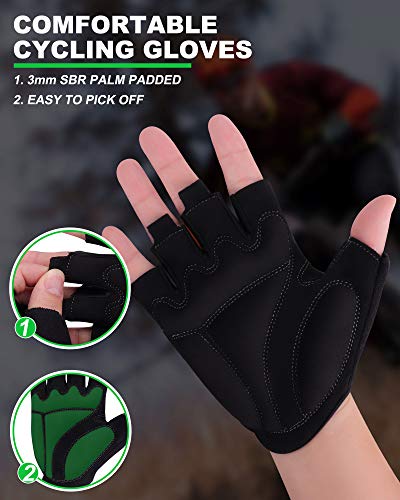 Reinalin Guantes de Ciclismo MTB Guantes de Bicicleta de Carretera de Medio Dedo, Guantes Deportivos para Gimnasio Moto Entrenamiento, Guantes Transpirables Verano para Hombre /Mujer