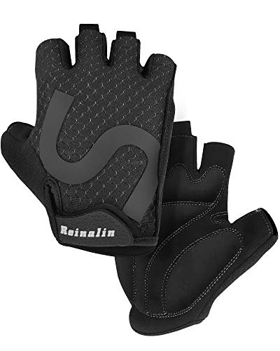 Reinalin Guantes de Ciclismo MTB Guantes de Bicicleta de Carretera de Medio Dedo, Guantes Deportivos para Gimnasio Moto Entrenamiento, Guantes Transpirables Verano para Hombre /Mujer