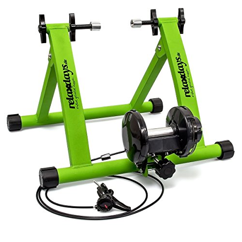 Relaxdays, convierte bicicleta común a estática, Mide: 54 x 46 x 20 cm, verde, Unisex-Adult, 1 Ud