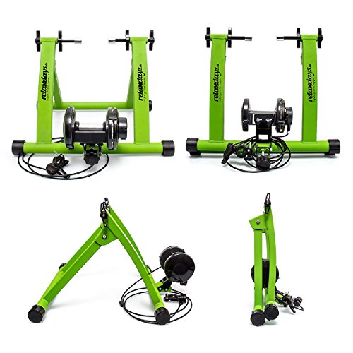 Relaxdays, convierte bicicleta común a estática, Mide: 54 x 46 x 20 cm, verde, Unisex-Adult, 1 Ud
