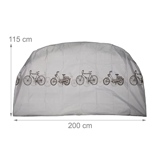 Relaxdays Funda para bicicleta, Funda protectora, Protección solar, Cubierta, Polietileno, 200 x 115 cm, Gris