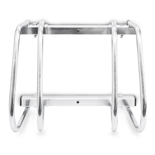 Relaxdays Soporte, Acero Cromado, 40 x 32 x 26 cm, Suelo y Pared, para 2 Bicicletas, Garaje, Parqueo, Plateado, Plata, 26 x 40 x 32 cm