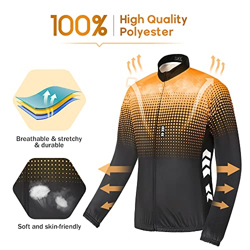 Relaxyee Maillot Ciclismo Hombre Invierno, Ropa Ciclismo Hombre Invierno con 3D Acolchado, Maillot Ciclismo Polar Térmico para Deportes al Aire Libre Ciclismo Bicicleta