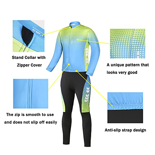 Relaxyee Maillot Ciclismo Hombre Invierno, Ropa Ciclismo Hombre Invierno con 3D Acolchado, Maillot Ciclismo Polar Térmico para Deportes al Aire Libre Ciclismo Bicicleta