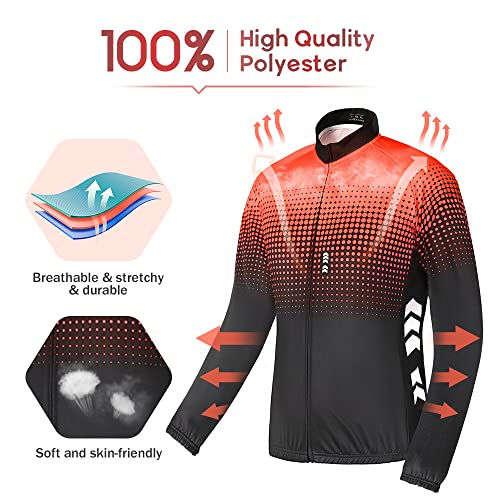 Relaxyee Maillot Ciclismo Hombre Invierno, Ropa Ciclismo Hombre Invierno con 3D Acolchado, Maillot Ciclismo Polar Térmico para Deportes al Aire Libre Ciclismo Bicicleta