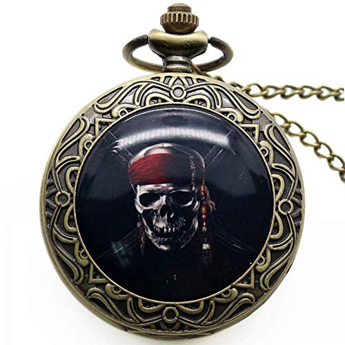 Reloj de Bolsillo Punk Skull Colgante Reloj Death Design Reloj de Bolsillo Biker Skull Charm Jewelry Estilo gótico Reloj de Cuarzo