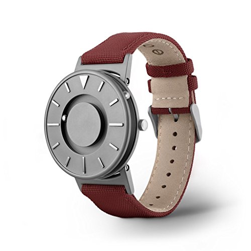 Reloj de Cuarzo Eone Bradley Canvas Crimson, 40 mm, Gris, Piel, BR-C-Red