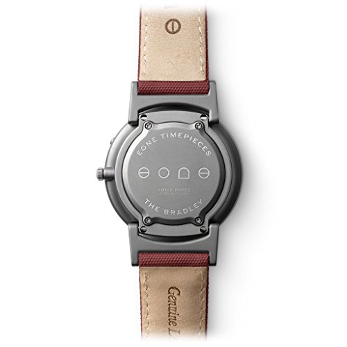 Reloj de Cuarzo Eone Bradley Canvas Crimson, 40 mm, Gris, Piel, BR-C-Red