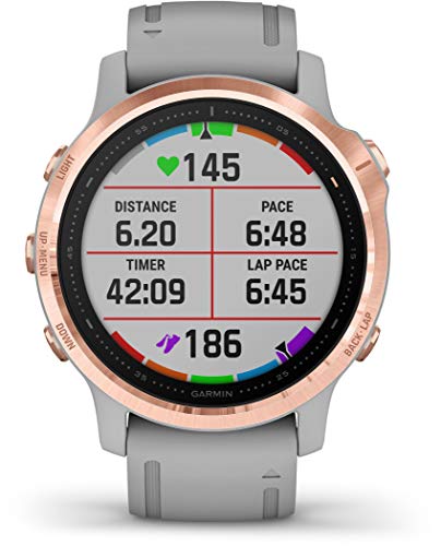 Reloj Garmin Fenix 6S Sapphire Oro Rosa con Correa de Silicona Gris 010-02159-21