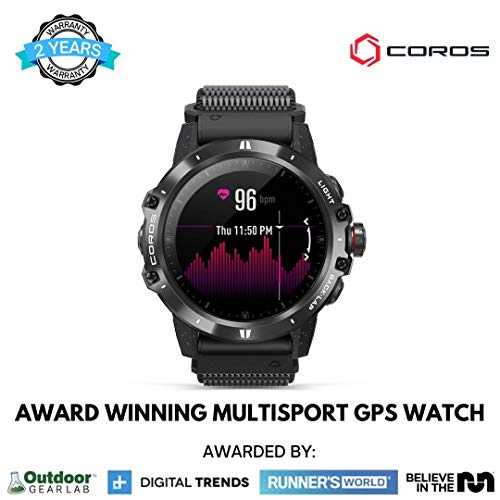 Reloj Multiaventura COROS VERTIX GPS, esfera de titanio y cristal de zafiro, navegación, monitoreo oxígeno en sangre 24/7, entrenador, botón digital y batería ultra duradera incluso en climas extremos