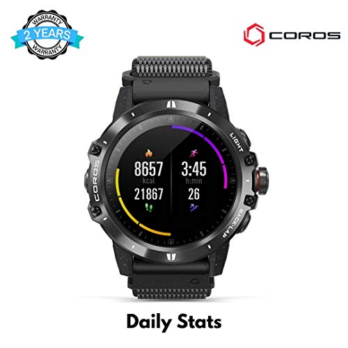 Reloj Multiaventura COROS VERTIX GPS, esfera de titanio y cristal de zafiro, navegación, monitoreo oxígeno en sangre 24/7, entrenador, botón digital y batería ultra duradera incluso en climas extremos