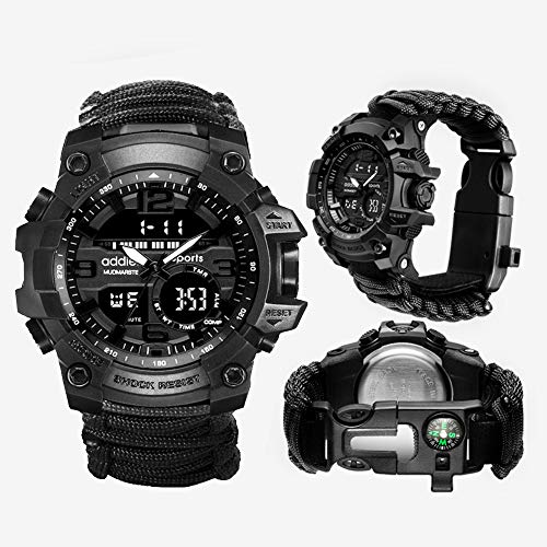 Reloj tactico Militar Relojes Supervivencia Militar Multifuncional Relojes Brújula para Hombre