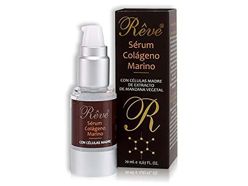 REVE Sérum Colágeno Marino - Sérum Facial con Células Madre - Hombre y Mujer, Día y Noche - Cosmética natural sin parabenes para todo tipo de pieles - 20 ml