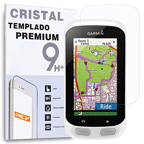 REY Protector de Pantalla para Garmin Edge 1000, Cristal Vidrio Templado Premium