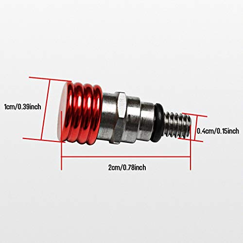 RHNE Válvula de Purga de presión de Aire de Motocross Apta para Horquillas Husky/WP o Marzocchi con Tornillos de Purga de Aire M4x0.7 en la Tapa de la Horquilla. Rojo