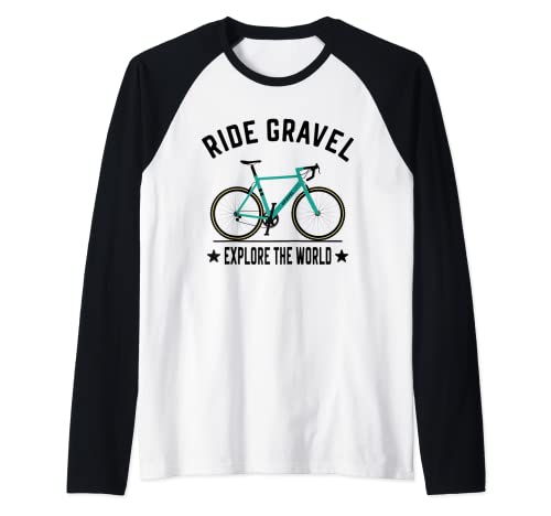 Ride Gravel Bike Bicicleta de Ciclocross and Bikepacking Camiseta Manga Raglan