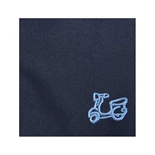 Ridebike Hombre Camisa Lisa Oxford Logo en el Pecho Diseño del puño a Juego con el Cuello en Color Azul Marino (1610) (M)