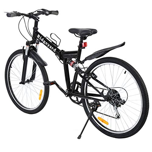 Ridgeyard 26" 7 velocidades Plegable Bicicleta Folding Bike Bicicleta de montaña Shimano (Negro)