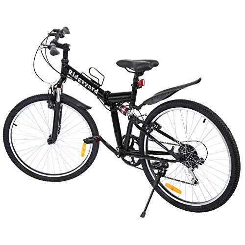 Ridgeyard 26" 7 velocidades Plegable Bicicleta Folding Bike Bicicleta de montaña Shimano (Negro)