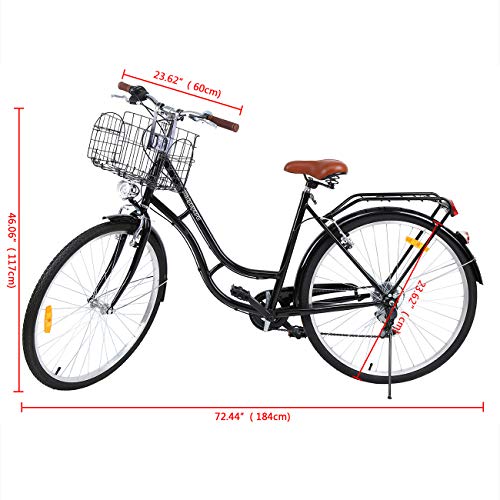 Ridgeyard 28" 7 velocidades de la luz de la bici señoras de la ciudad de bicicletas deportes al aire libre urbano de la ciudad de bicicletas Shopper bicicletas de ciudad Hombre de la bici