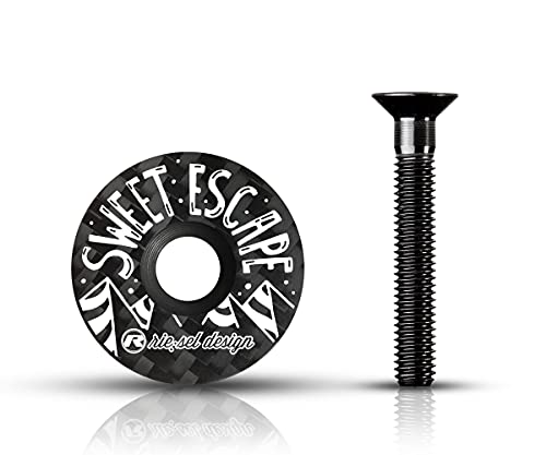 Riesel Design - Tapa Stem Cap 1 x Ahead con tornillo de aluminio para bicicleta de carreras, ciclocrosser & Mountain Bike/Elegante vástago & Dirección tapa para horquilla de 1 1/8 pulgadas – Vanlife